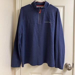 Vineyard Vines blue reflective pullover 3/4 Zipup sweater preppy old mon…